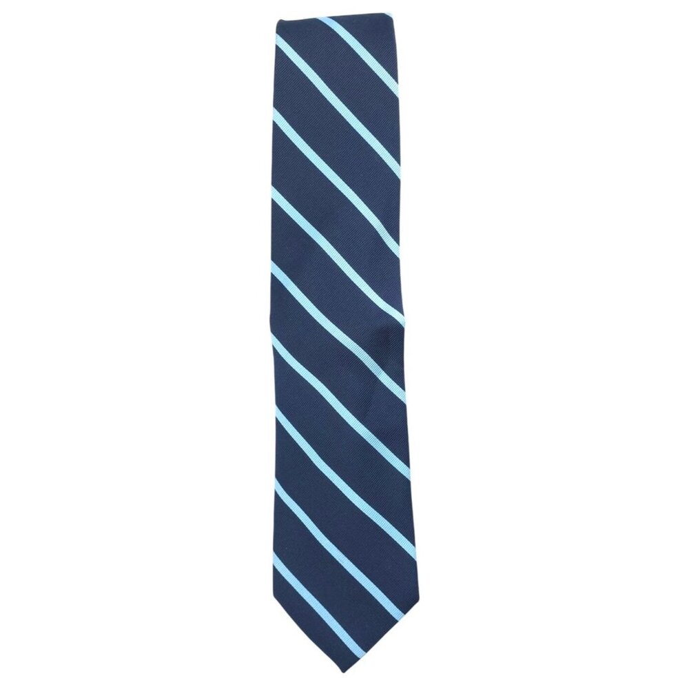 Vintage Jos. A. Bank Classic Men's Striped Silk Tie Navy Blue
